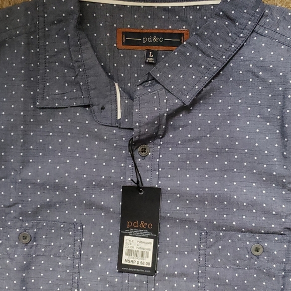 Long Sleeved Polka Dot Button Up PD&C - Picture 2 of 4